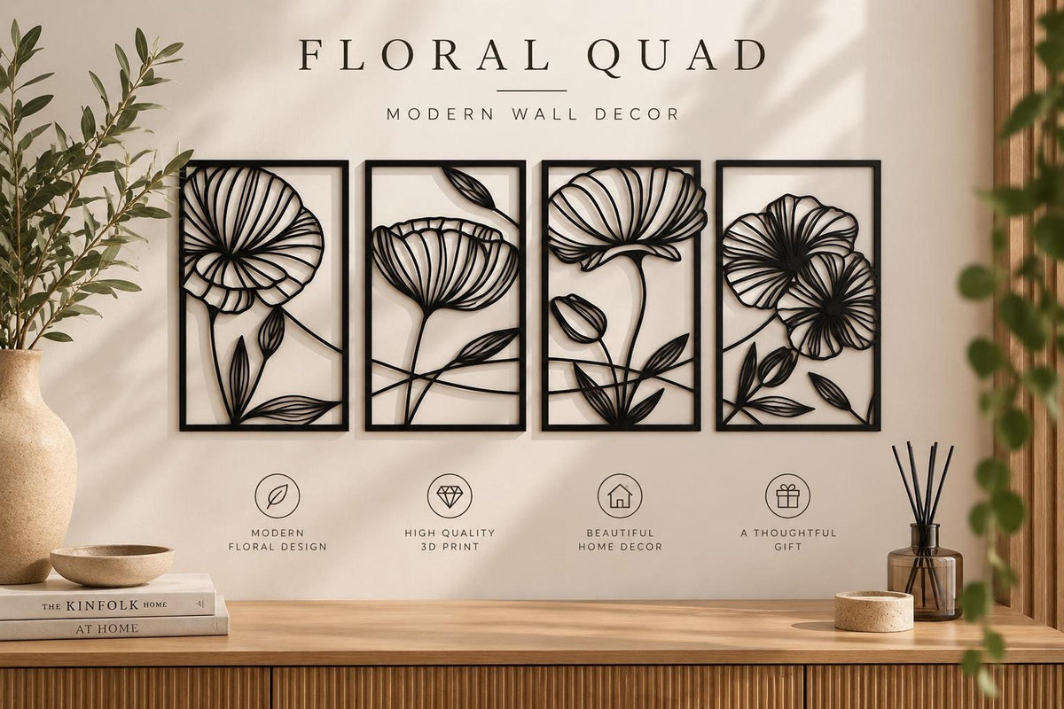 FLORA Botanical Wall Art – Set of 4