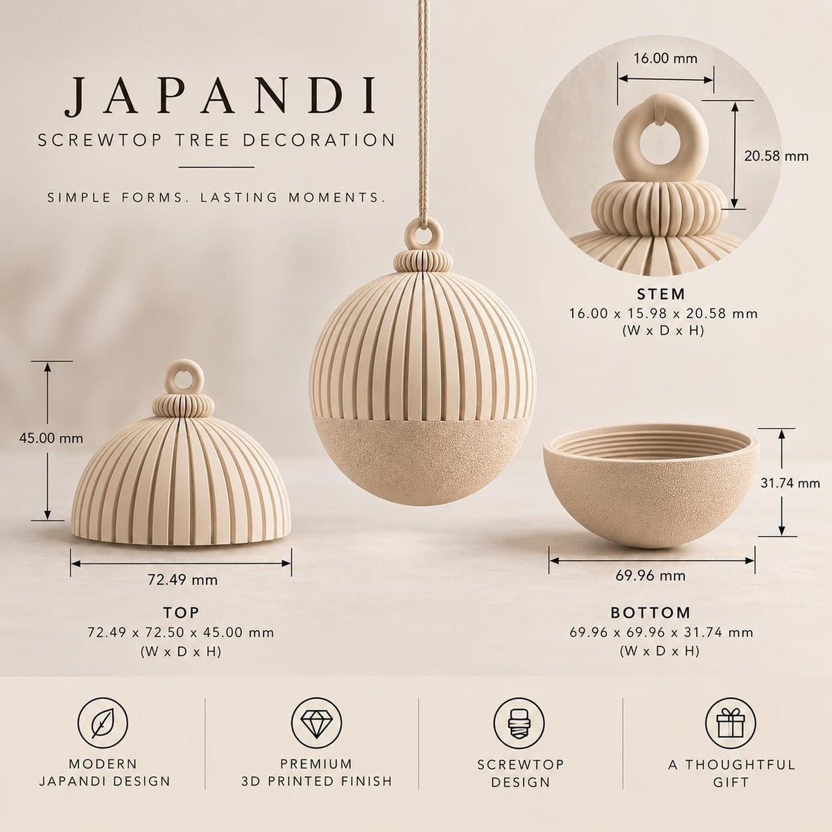 Japandi Christmas Tree Keepsake