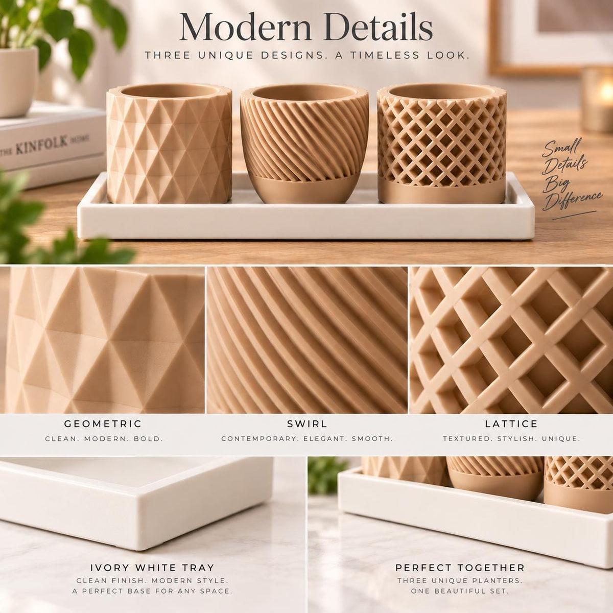 Japandi Mini Planters – Set