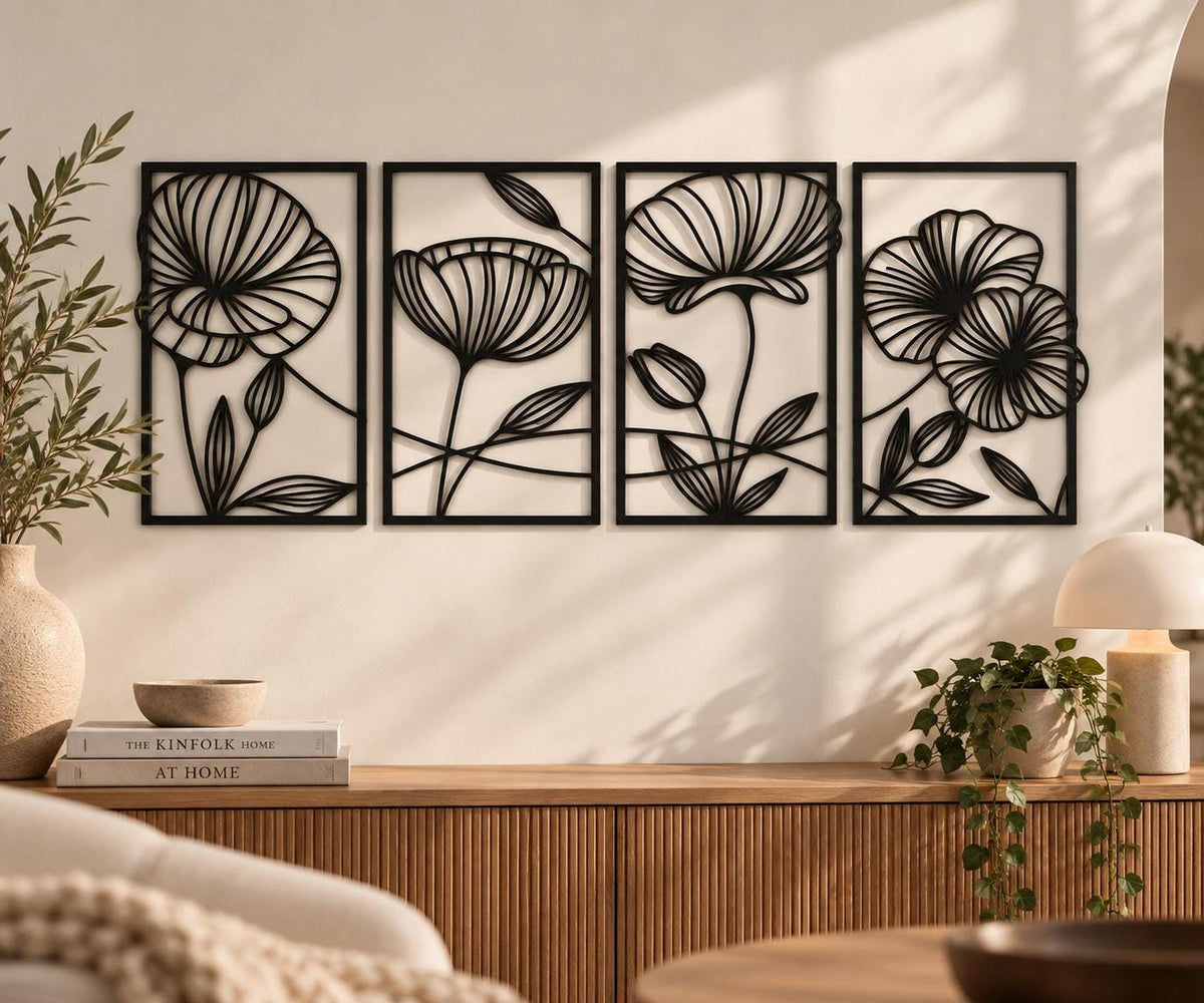 FLORA Botanical Wall Art – Set of 4