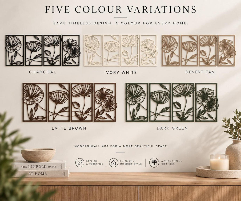 FLORA Botanical Wall Art – Set of 4
