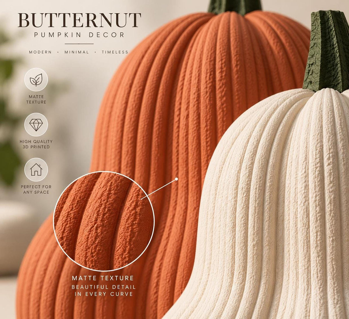 BUTTERNUT Ribbed Ornament