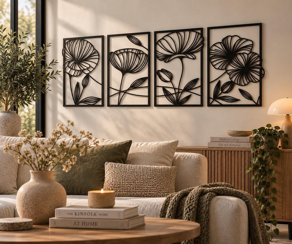 FLORA Botanical Wall Art – Set of 4