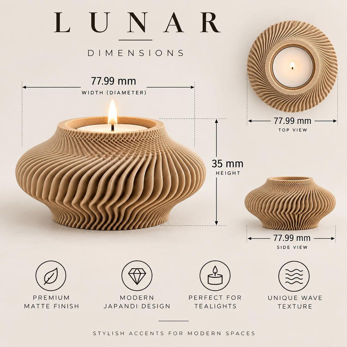 LUNAR Wave Tealight Holder