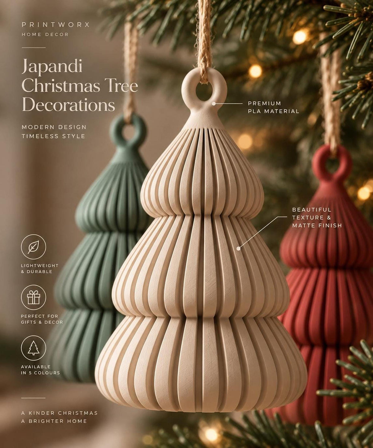 Japandi Christmas Tree Ornament