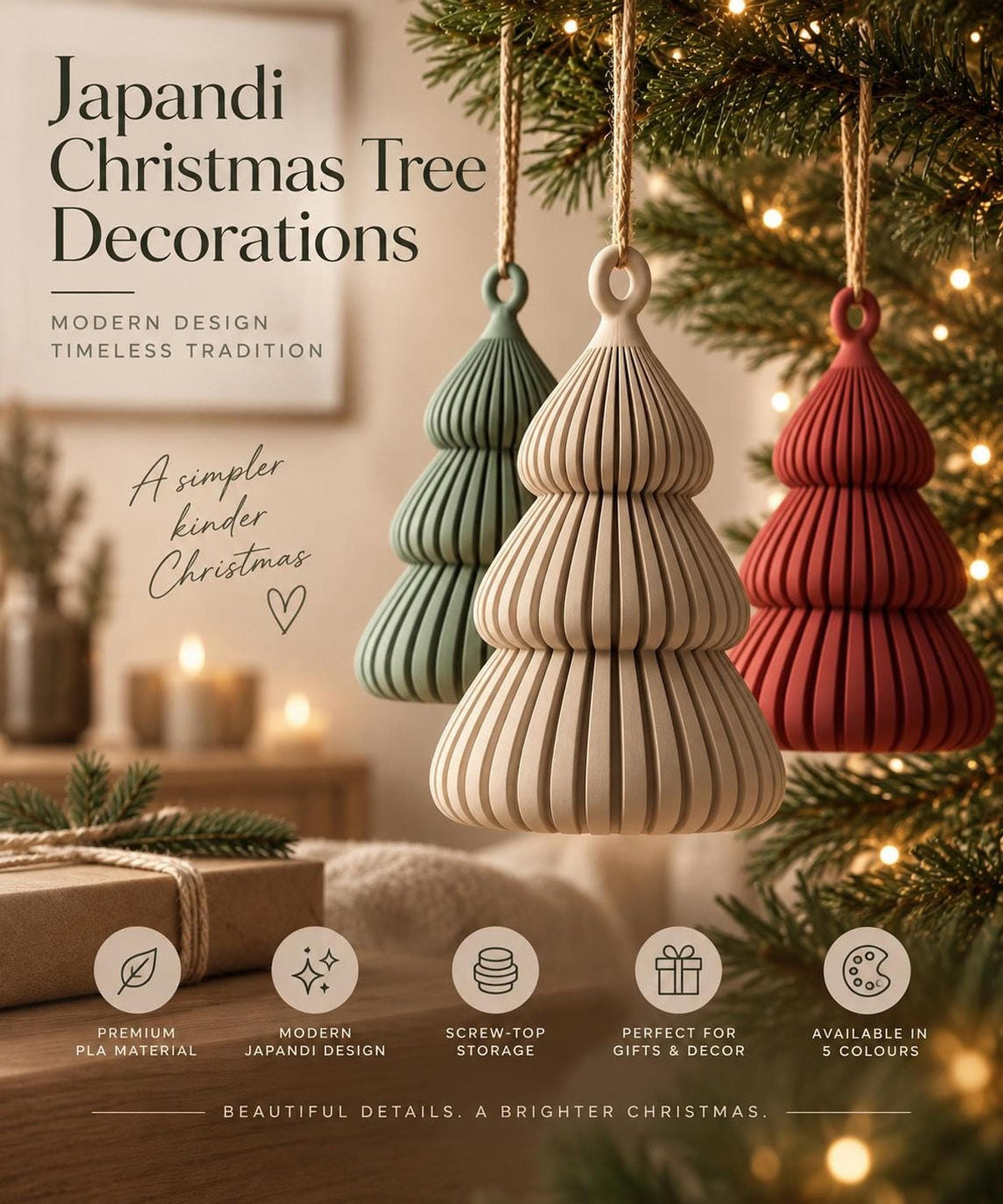 Japandi Christmas Tree Ornament