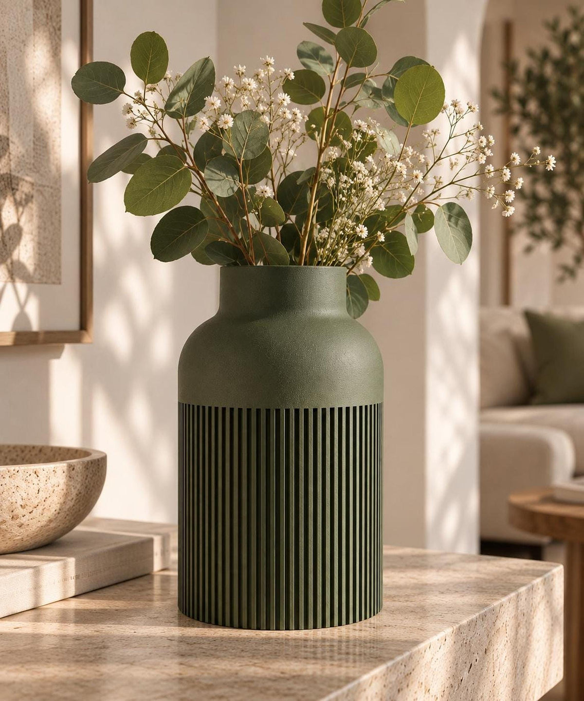 HIKU Ribbed Japandi Vase