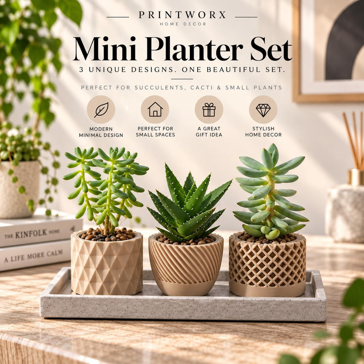 Japandi Mini Planters – Set