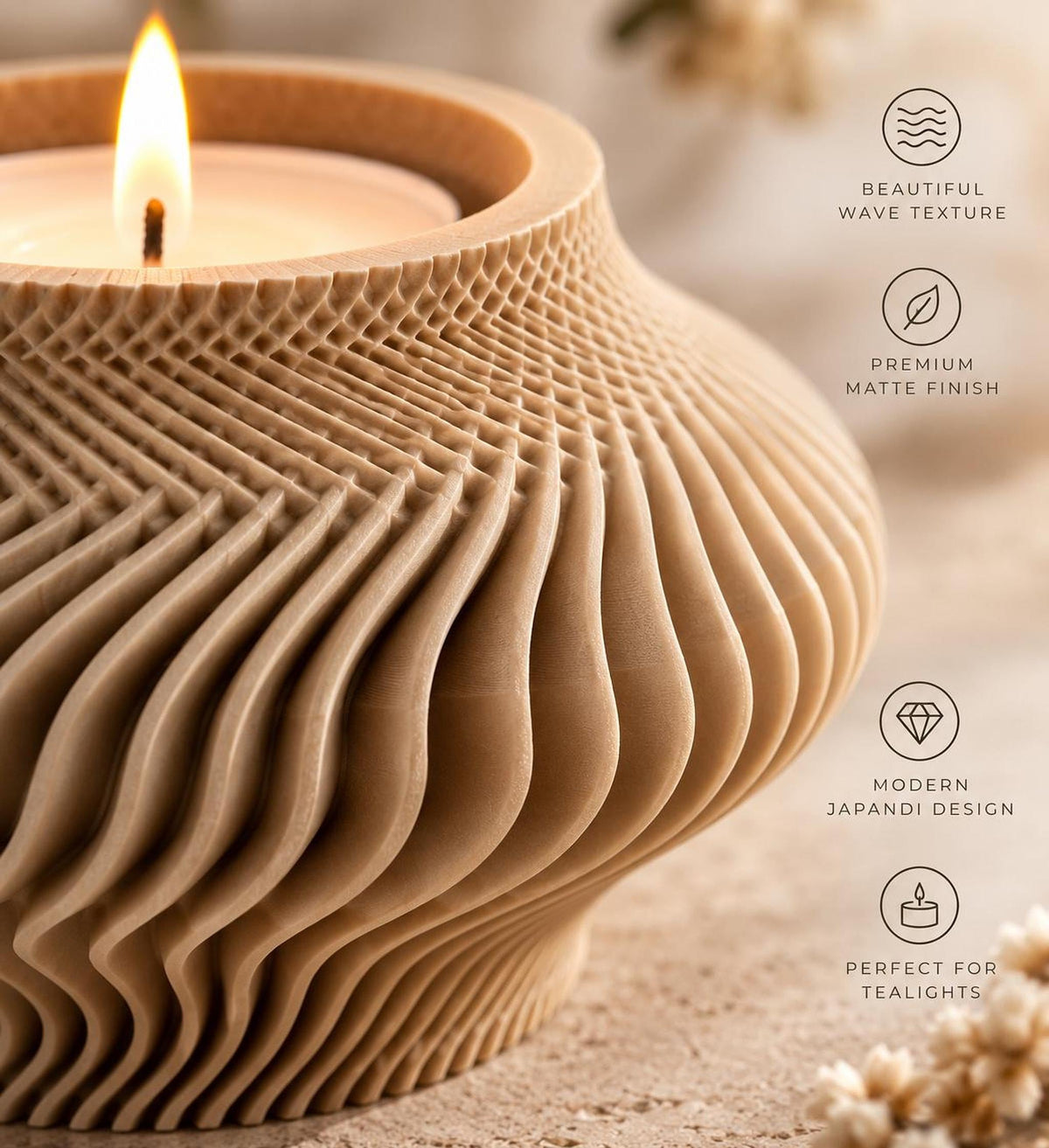 LUNAR Wave Tealight Holder