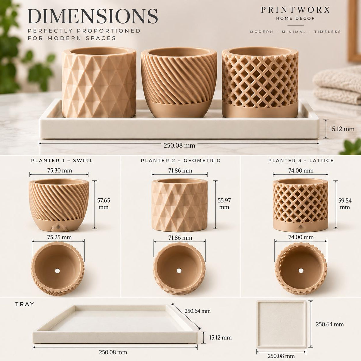 Japandi Mini Planters – Set