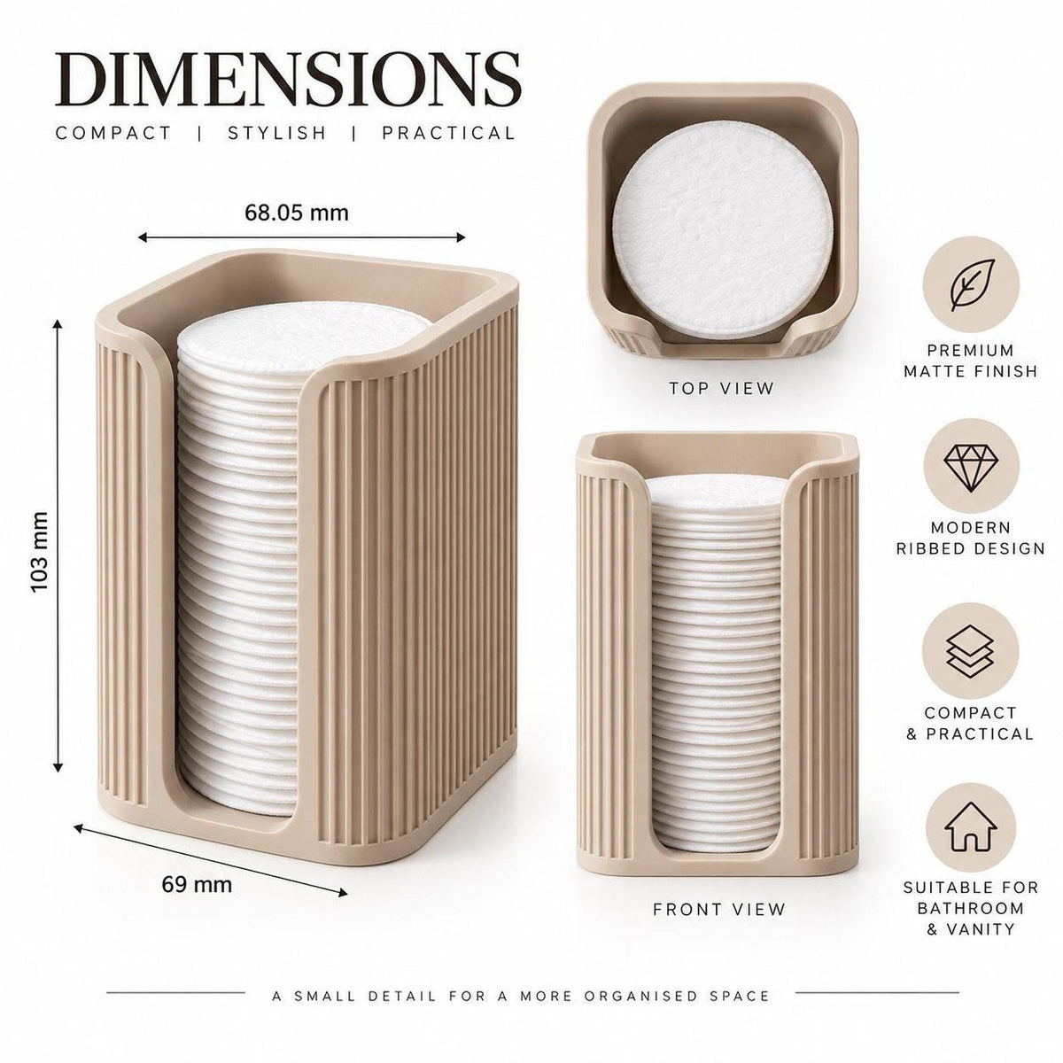 Japandi Cotton Pad Holder