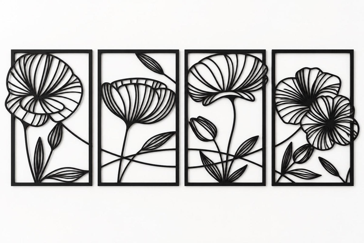 FLORA Botanical Wall Art – Set of 4