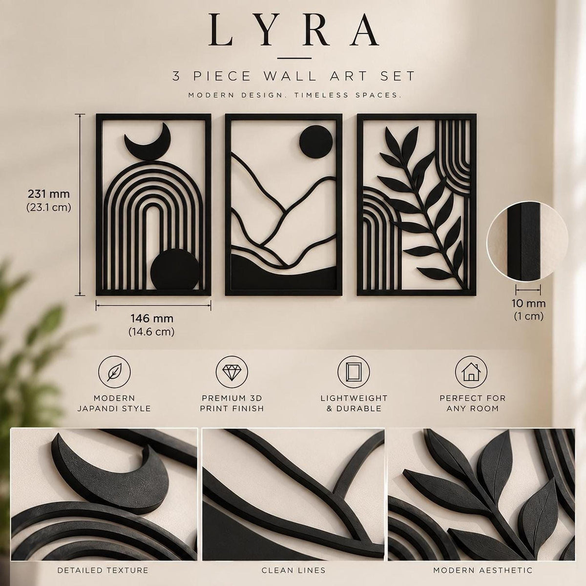 LYRA Minimalist Wall Art – Set of 3