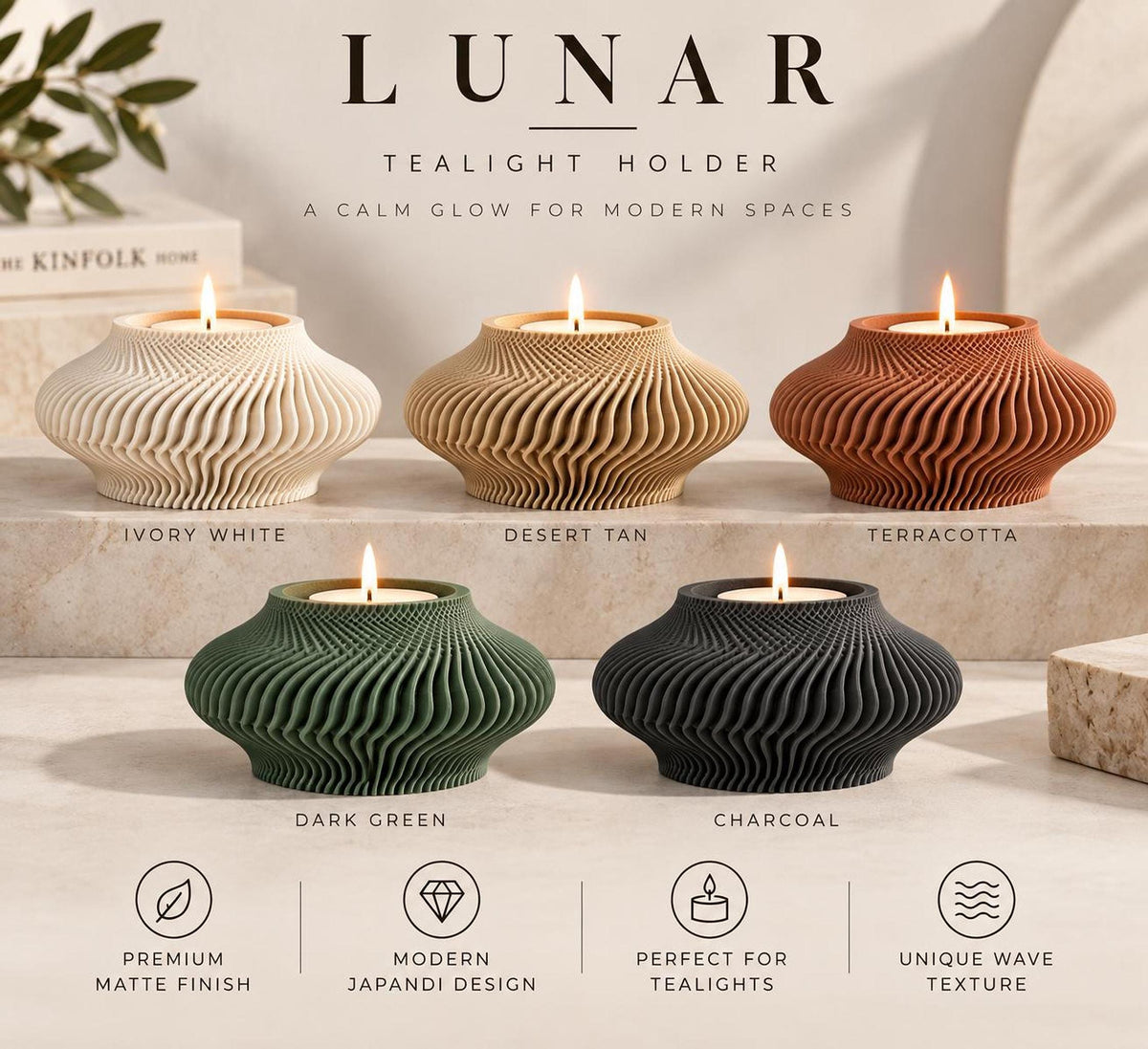 LUNAR Wave Tealight Holder