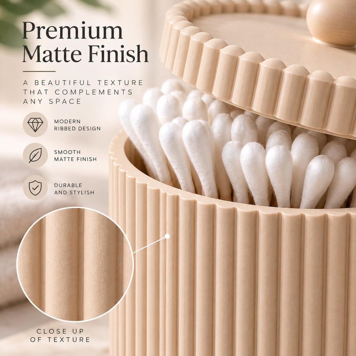 Japandi Cotton Bud Holder