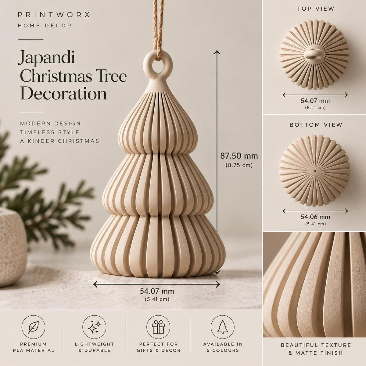 Japandi Christmas Tree Ornament
