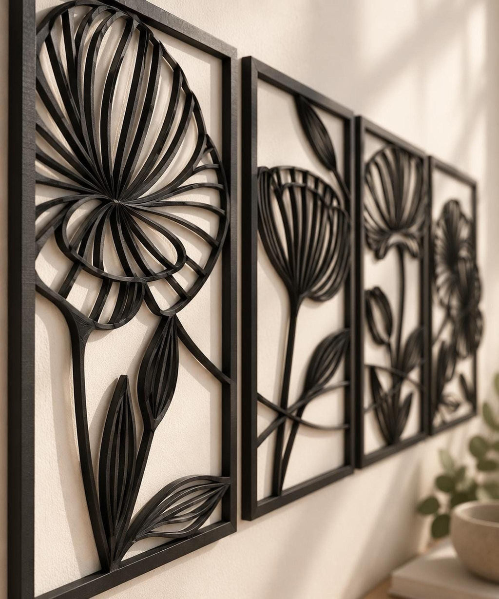 FLORA Botanical Wall Art – Set of 4
