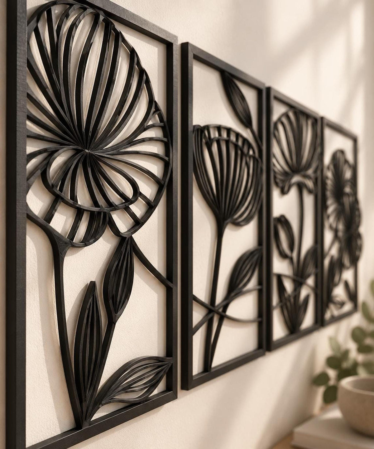 FLORA Botanical Wall Art – Set of 4