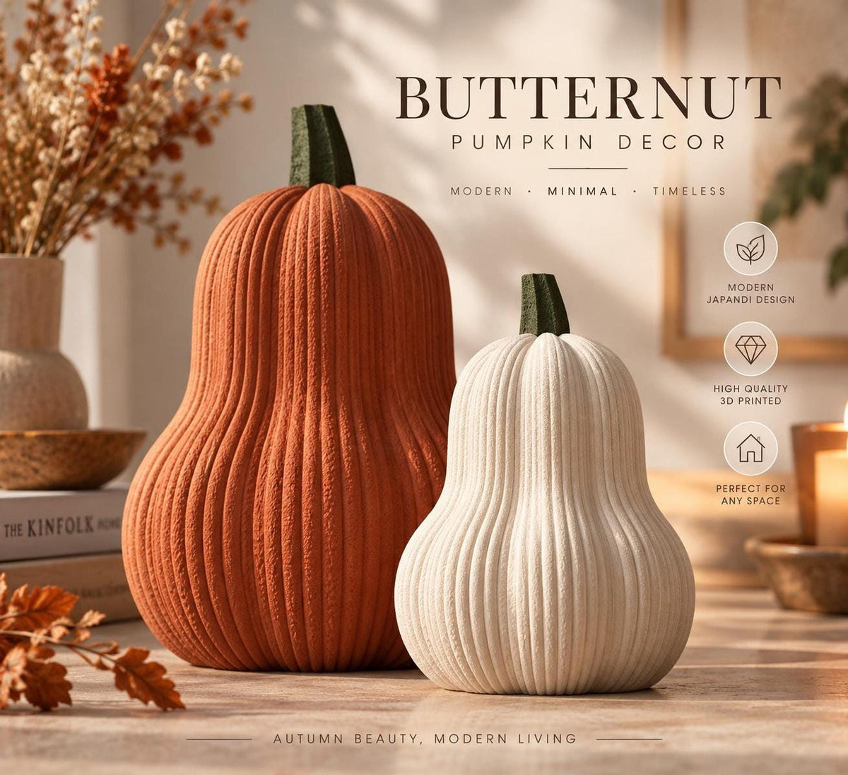 BUTTERNUT Ribbed Ornament