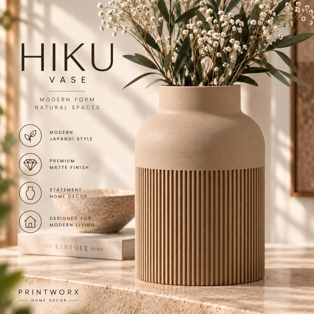 HIKU Ribbed Japandi Vase