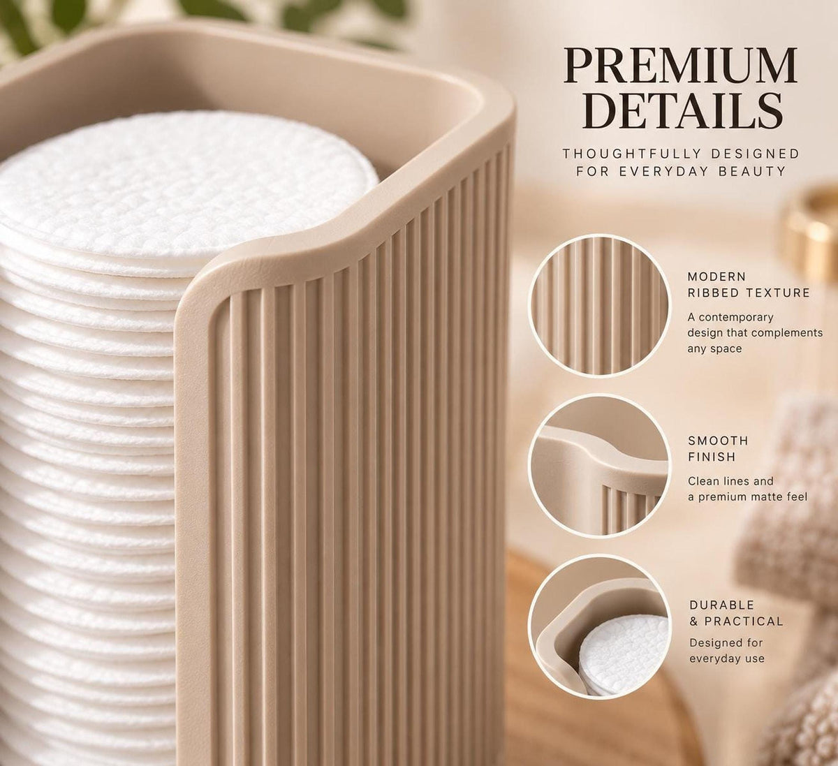 Japandi Cotton Pad Holder
