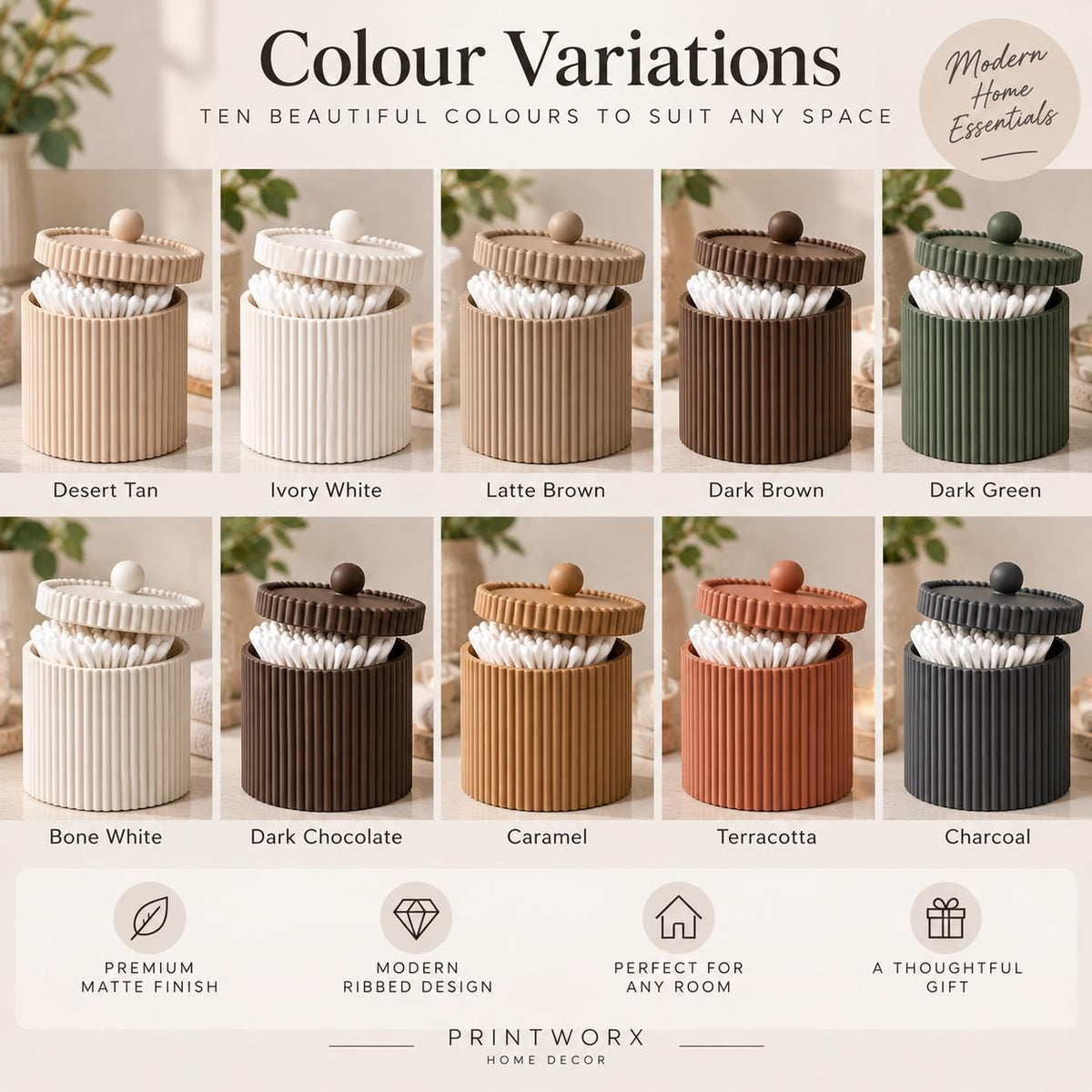 Japandi Cotton Bud Holder